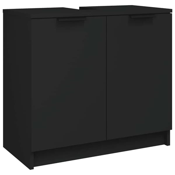 vidaXL Baderomsskap svart 64,5x33,5x59 cm konstruert tre