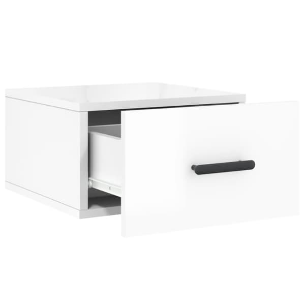 vidaXL Veggmonterte nattbord 2 stk høyglans hvit 35x35x20 cm