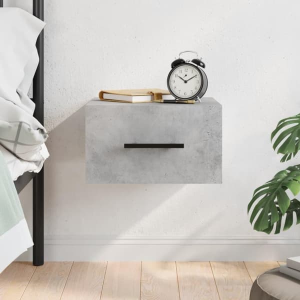 vidaXL væghængt sengebord 35x35x20 cm betongrå