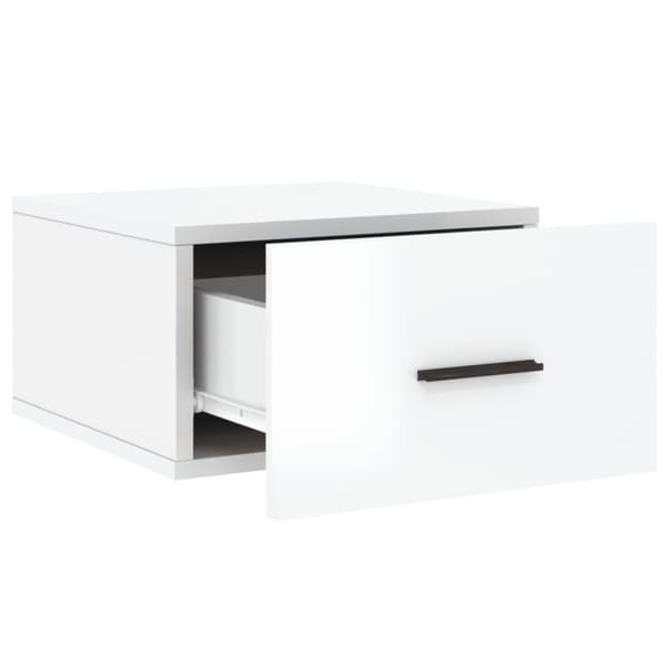 vidaXL væghængte sengeborde 2 stk. 50x36x25 cm hvid højglans