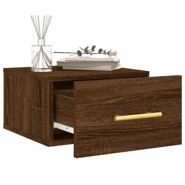 vidaXL Väggmonterat sängbord 2 st brun ek 35x35x20 cm