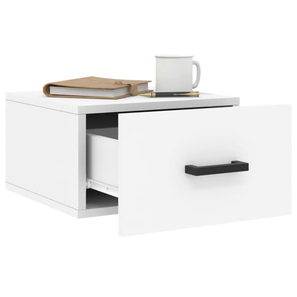 vidaXL Veggmonterte nattbord 2 stk hvit 35x35x20 cm