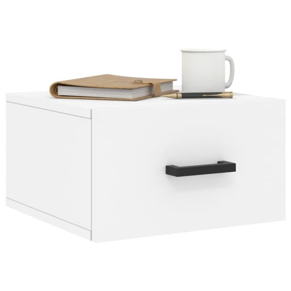 vidaXL Veggmonterte nattbord 2 stk hvit 35x35x20 cm