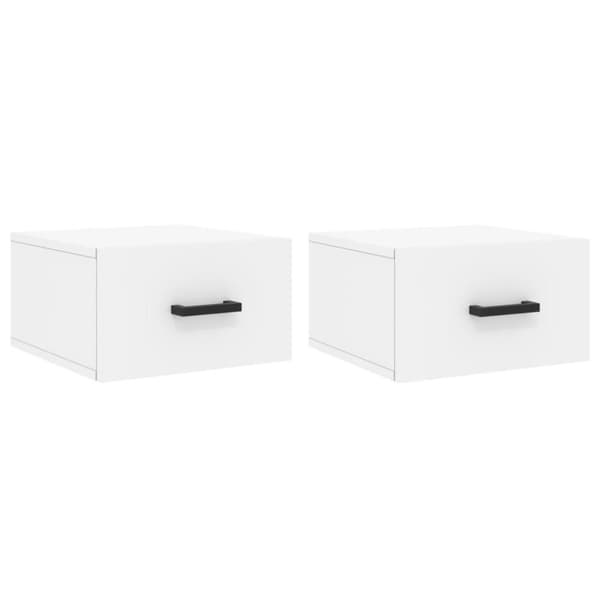 vidaXL Veggmonterte nattbord 2 stk hvit 35x35x20 cm