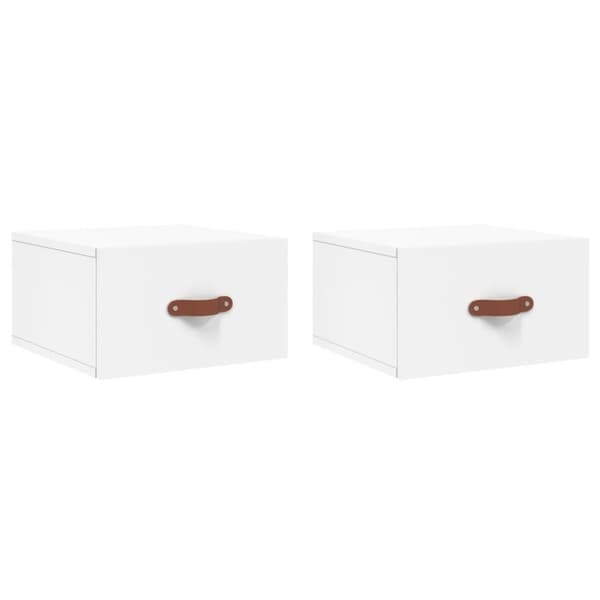vidaXL væghængte sengeborde 2 stk. 35x35x20 cm hvid