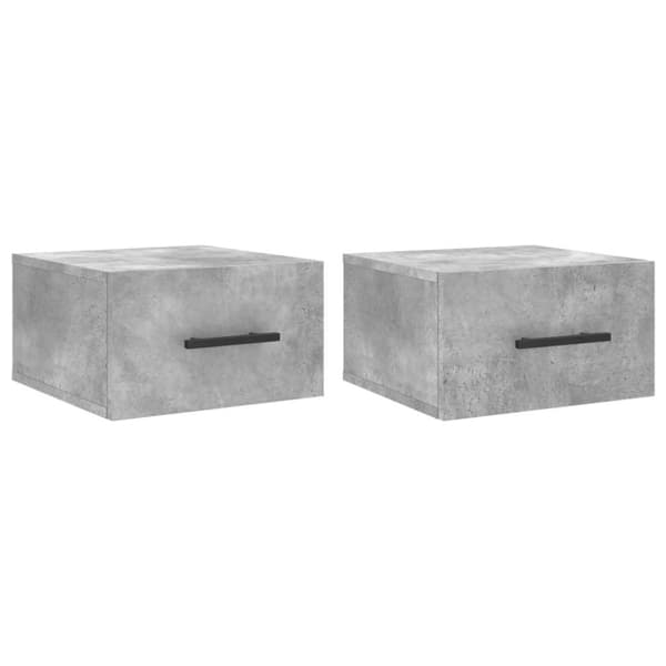 vidaXL væghængte sengeborde 2 stk. 35x35x20 cm betongrå