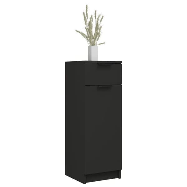 vidaXL badeværelsesskab 32x34x90 cm konstrueret træ sort
