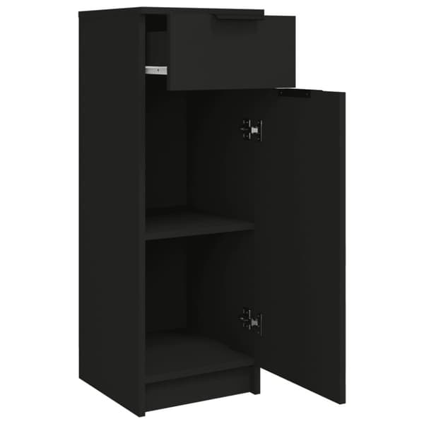 vidaXL badeværelsesskab 32x34x90 cm konstrueret træ sort