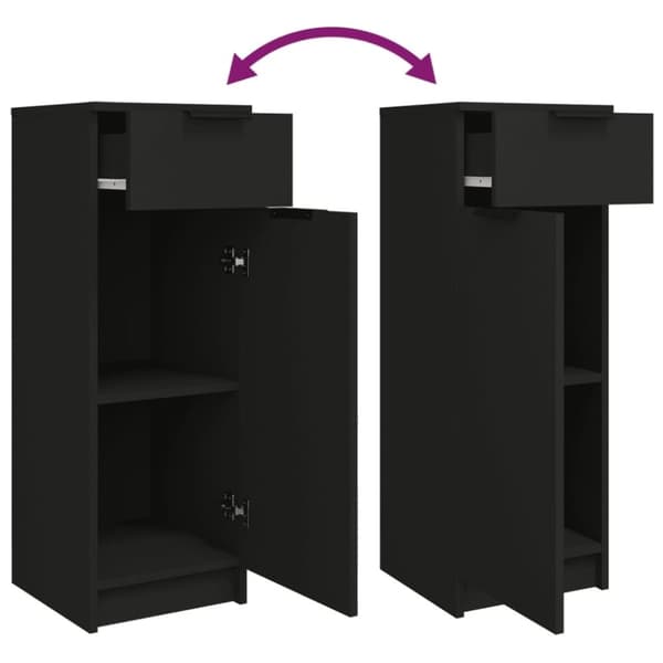 vidaXL badeværelsesskab 32x34x90 cm konstrueret træ sort