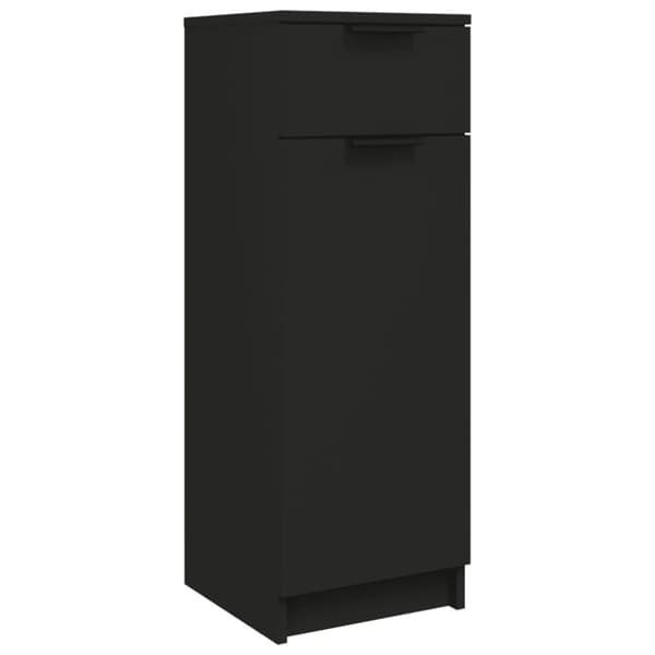 vidaXL badeværelsesskab 32x34x90 cm konstrueret træ sort
