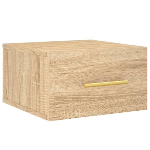 vidaXL Seinäkiinnitettävät yöpöydät 2 kpl Sonoma-tammi 35x35x20 cm