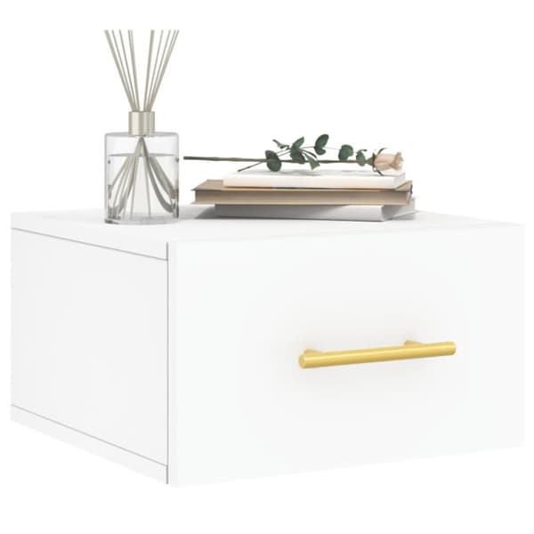 vidaXL Veggmonterte nattbord 2 stk hvit 35x35x20 cm