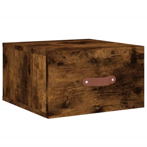 vidaXL væghængte sengeborde 2 stk. 35x35x20 cm røget egetræsfarve