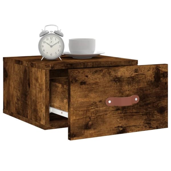 vidaXL Veggmonterte nattbord 2 stk røkt eik 35x35x20 cm