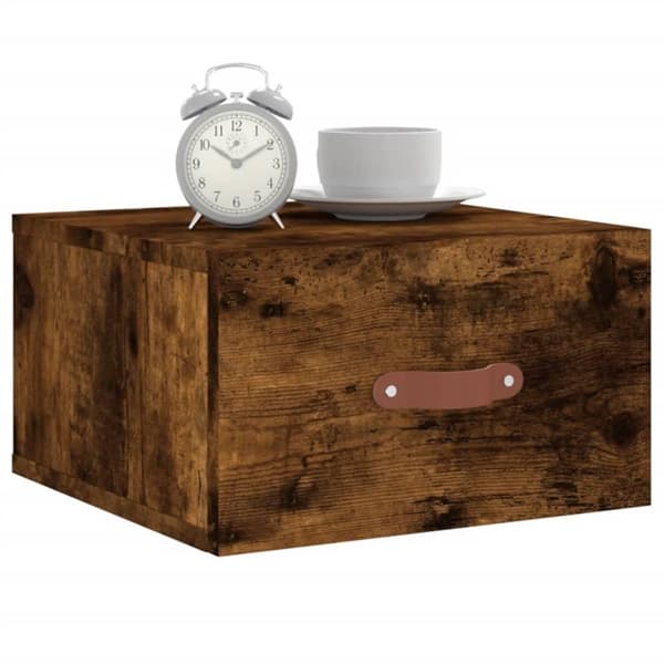 vidaXL Veggmonterte nattbord 2 stk røkt eik 35x35x20 cm