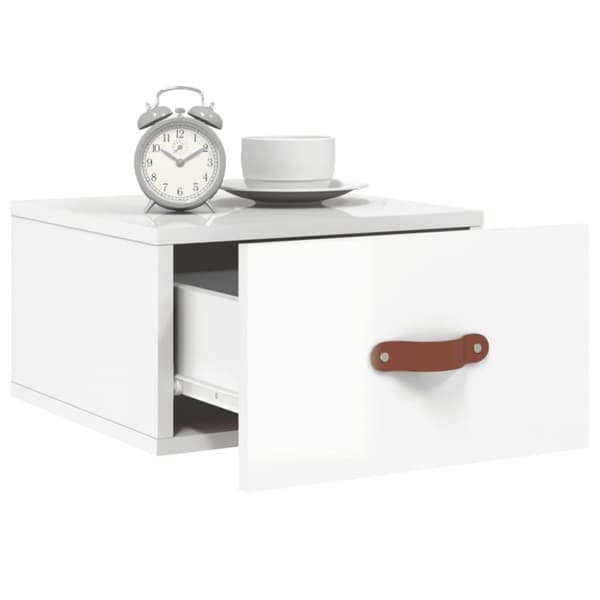 vidaXL væghængt sengebord 35x35x20 cm hvid højglans