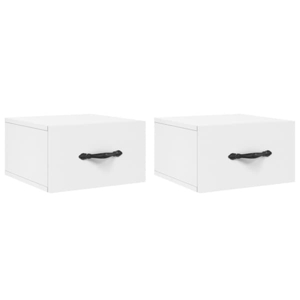 vidaXL væghængte sengeborde 2 stk. 35x35x20 cm hvid