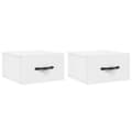 Miniatyrbilde 1 av 11: vidaXL Veggmonterte nattbord 2 stk hvit 35x35x20 cm