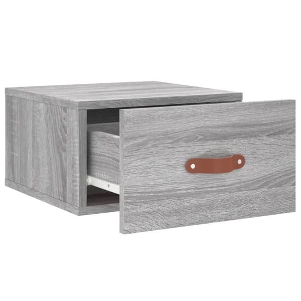 vidaXL Seinäkiinnitettävät yöpöydät 2 kpl harmaa Sonoma 35x35x20 cm