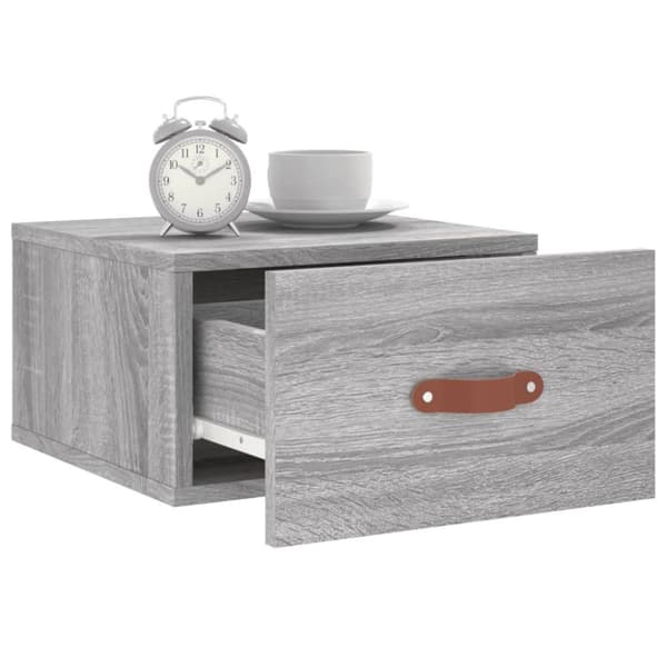 vidaXL Veggmonterte nattbord 2 stk grå sonoma 35x35x20 cm