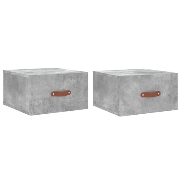 vidaXL væghængte sengeborde 2 stk. 35x35x20 cm betongrå