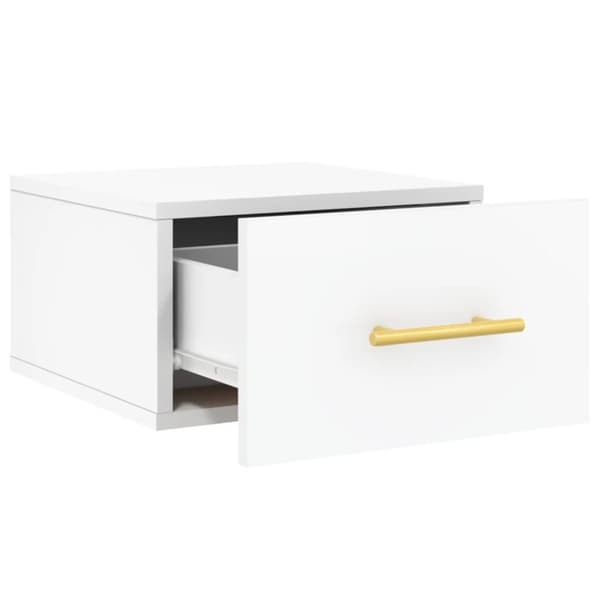 vidaXL Väggmonterat sängbord vit 35x35x20 cm
