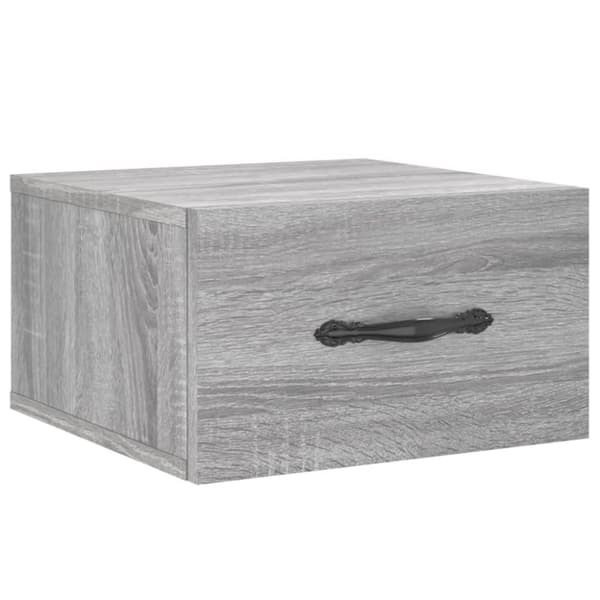 vidaXL Seinäkiinnitettävät yöpöydät 2 kpl harmaa Sonoma 35x35x20 cm