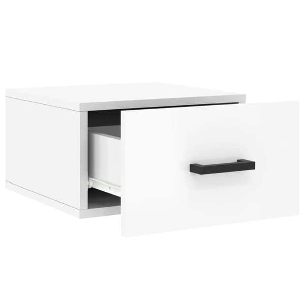 vidaXL Veggmonterte nattbord 2 stk høyglans hvit 35x35x20 cm