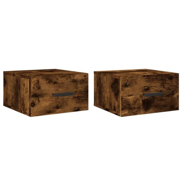 vidaXL Veggmonterte nattbord 2 stk røkt eik 35x35x20 cm