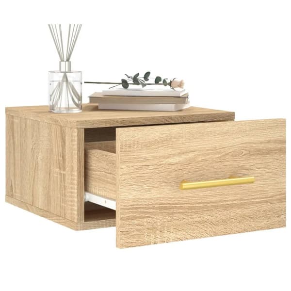vidaXL Veggmontert nattbord sonoma eik 35x35x20 cm