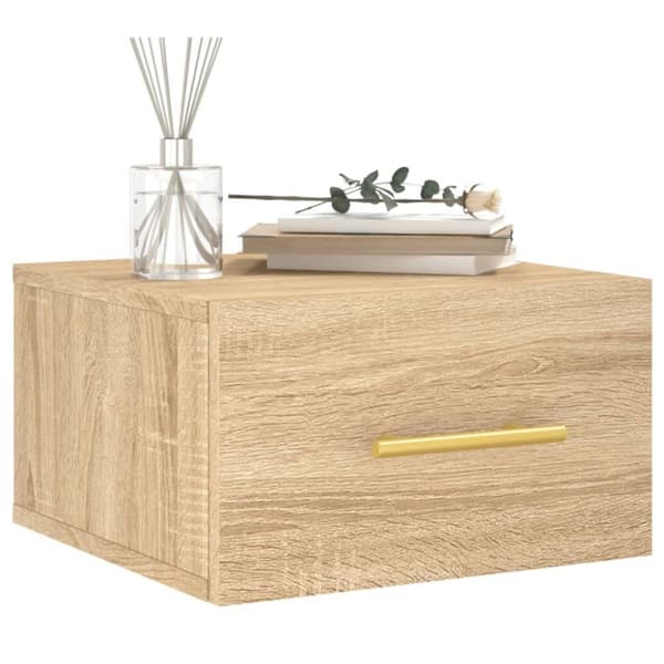 vidaXL Veggmontert nattbord sonoma eik 35x35x20 cm