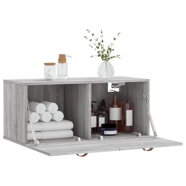 vidaXL Veggskap grå sonoma 80x36,5x35 cm konstruert tre