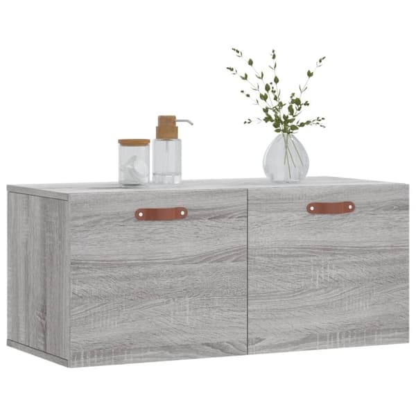 vidaXL Veggskap grå sonoma 80x36,5x35 cm konstruert tre