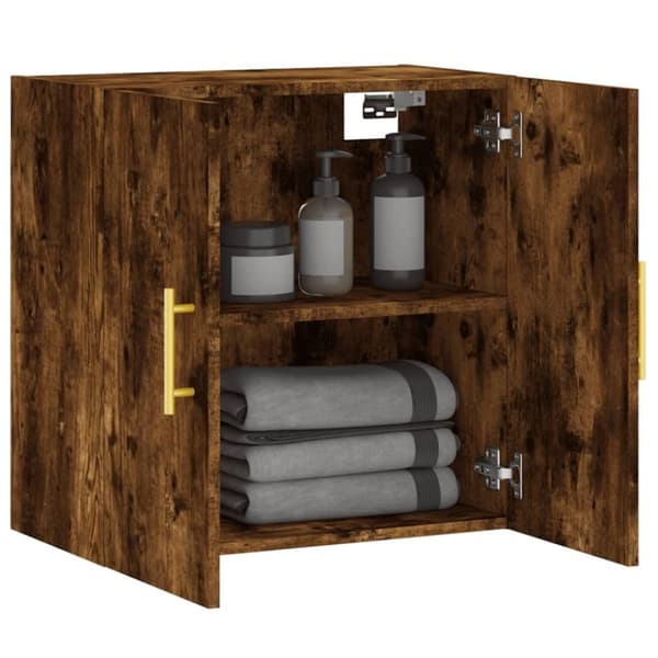 vidaXL vægskab 60x31x60 cm konstrueret træ røget egetræsfarve