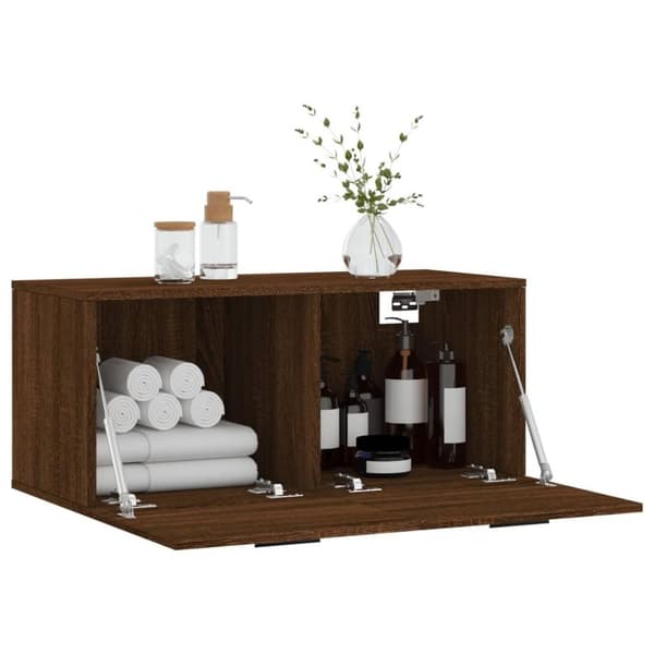 vidaXL Veggskap brun eik 80x36,5x35 cm konstruert tre