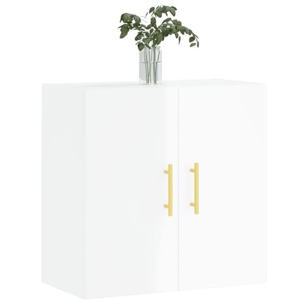vidaXL vægskab 60x31x60 cm konstrueret træ hvid højglans