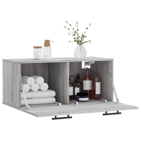vidaXL Seinäkaappi harmaa Sonoma 80x36,5x35 cm tekninen puu