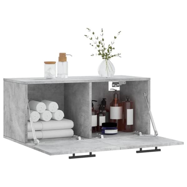 vidaXL Veggskap betonggrå 80x36,5x35 cm konstruert tre