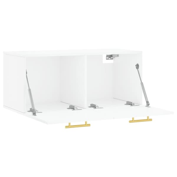 vidaXL Veggskap høyglans hvit 80x36,5x35 cm konstruert tre
