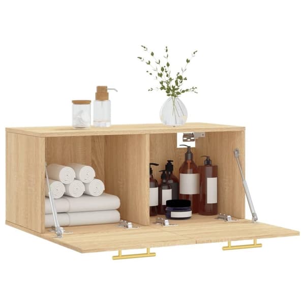 vidaXL vægskab 80x36,5x35 cm konstrueret træ sonoma-eg