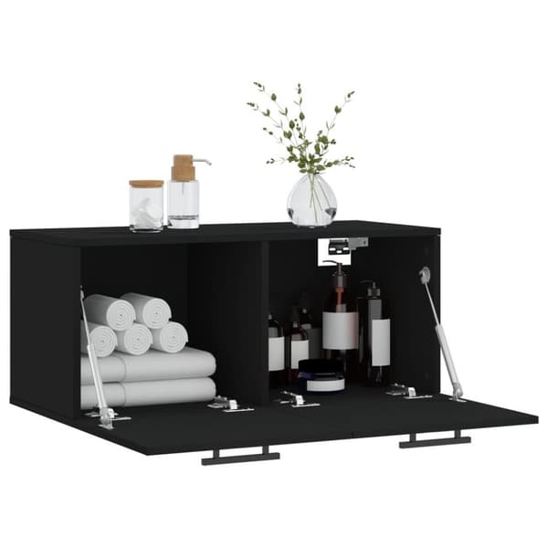 vidaXL Veggskap svart 80x36,5x35 cm konstruert tre