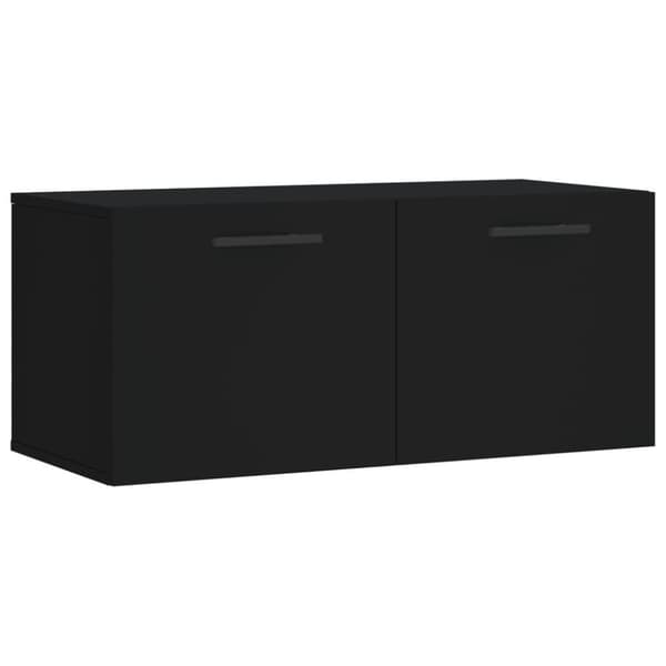 vidaXL vægskab 80x36,5x35 cm konstrueret træ sort
