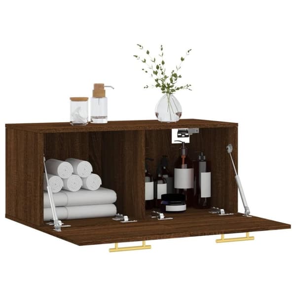vidaXL vægskab 80x36,5x35 cm konstrueret træ brun egetræsfarve
