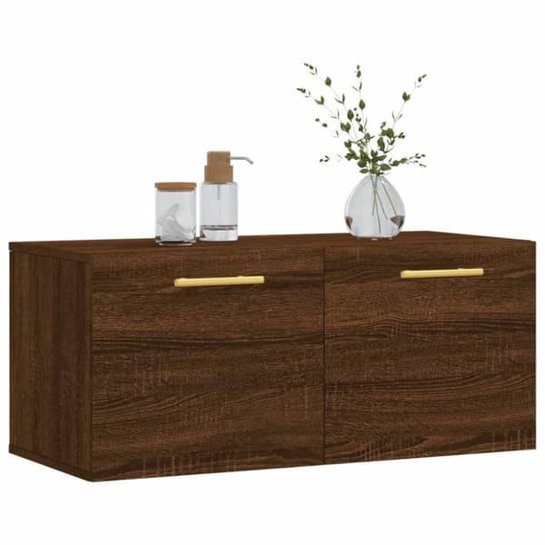 vidaXL vægskab 80x36,5x35 cm konstrueret træ brun egetræsfarve