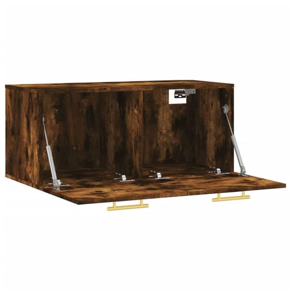 vidaXL Veggskap røkt eik 80x36,5x35 cm konstruert tre