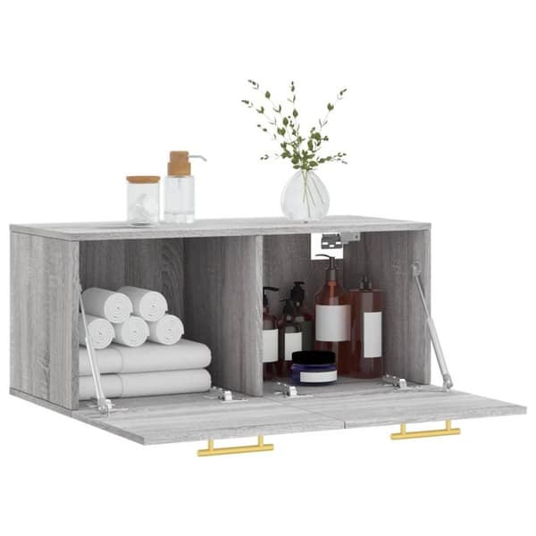 vidaXL Veggskap grå sonoma 80x36,5x35 cm konstruert tre