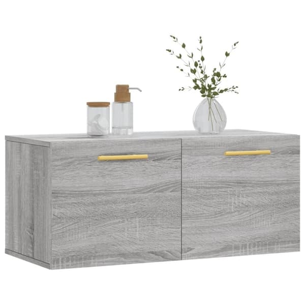 vidaXL Veggskap grå sonoma 80x36,5x35 cm konstruert tre