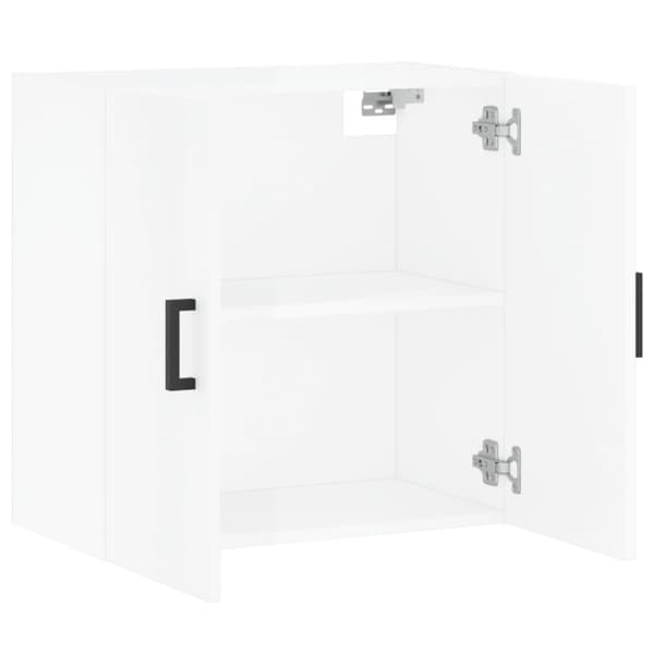 vidaXL Seinäkaappi korkeakiilto valkoinen 60x31x60 cm tekninen puu