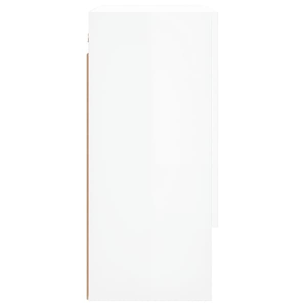 vidaXL vægskab 60x31x70 cm konstrueret træ hvid højglans