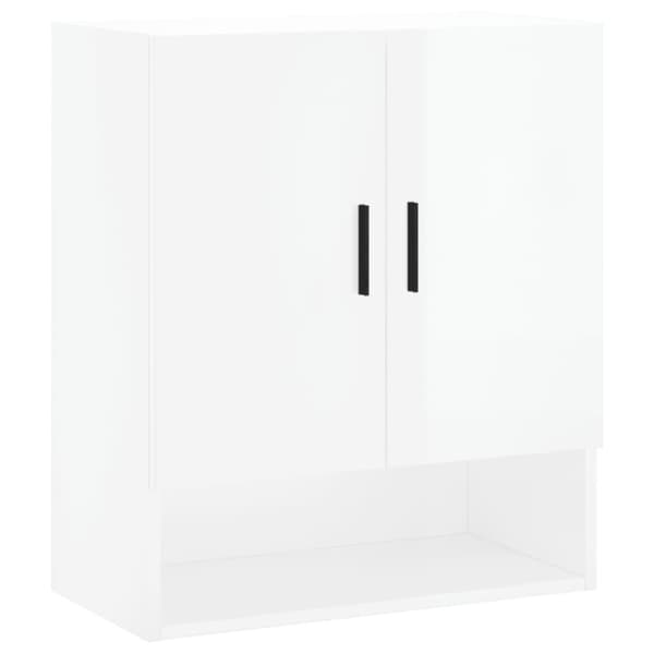 vidaXL vægskab 60x31x70 cm konstrueret træ hvid højglans